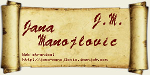 Jana Manojlović vizit kartica